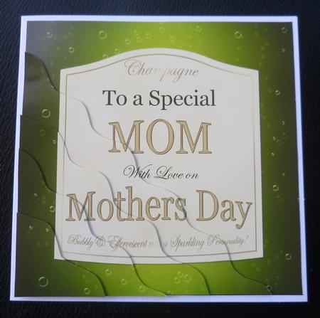Mom Mothers Day Champers Label Wavy Corner by Charlie Angel