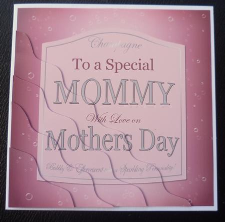 Mommy Mothers Day Pink Champers Label Wavy Corner by Charlie Angel