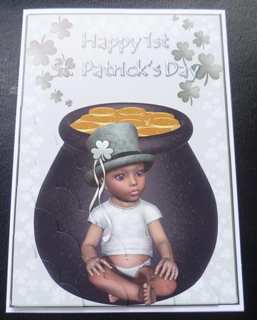 Happy 1st St.patrick's Day Corner Stacker Card by Charlie Angel