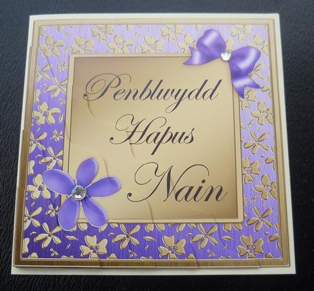 Floral Elegance Welsh Grandmother Happy Birthday Wavy Corner by Charlie Angel