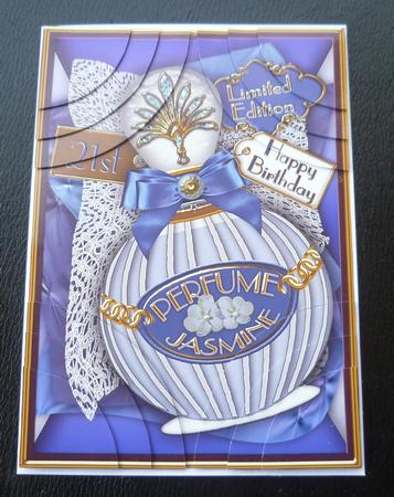 Blue Jasmine Perfume 21st Birthday 7x5 Corner Stacker by Charlie Angel