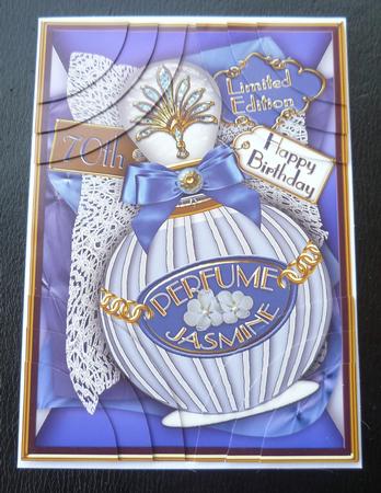Blue Jasmine Perfume 70th Birthday 7x5 Corner Stacker by Charlie Angel
