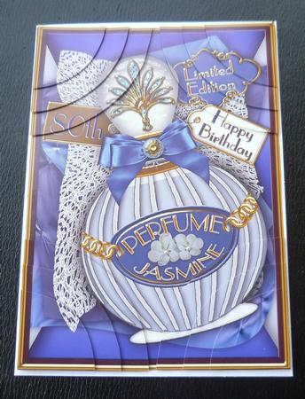 Blue Jasmine Perfume 80th Birthday 7x5 Corner Stacker by Charlie Angel
