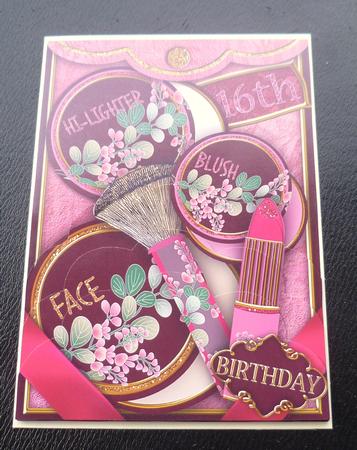 Plum 16th Birthday Make-up 7x5in Scallop Bottom Stacker by Charlie Angel