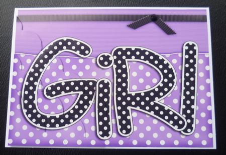 A5 Polka Dot Girl Scallop Corner Side Stacker Topper by Charlie Angel