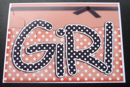 A5 Polka Dot Girl Scallop Corner Side Stacker Topper by Charlie Angel