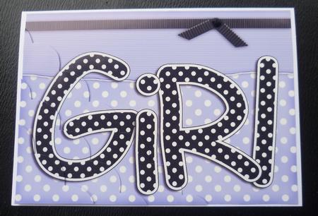 A5 Polka Dot Girl Scallop Corner Side Stacker Topper by Charlie Angel