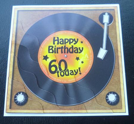 60th Birthday Record Wavy Corner Side Stacker Topper by Charlie Angel