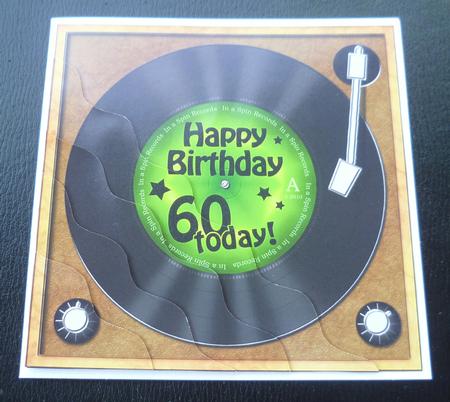 60th Birthday Record Wavy Corner Side Stacker Topper by Charlie Angel