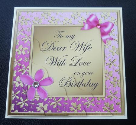 Floral Elegance Birthday Wife Wavy Corner Stacker by Charlie Angel