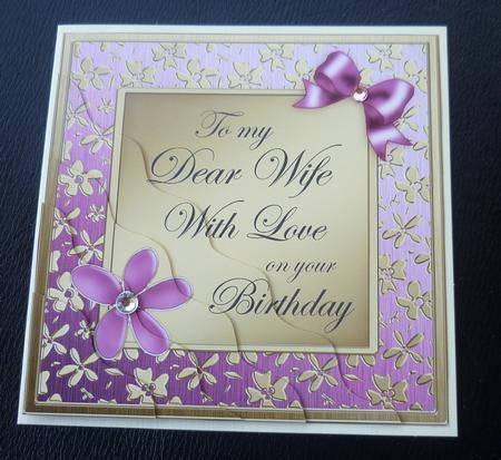 Floral Elegance Birthday Wife Wavy Corner Stacker by Charlie Angel