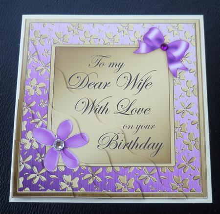 Floral Elegance Birthday Wife Wavy Corner Stacker by Charlie Angel
