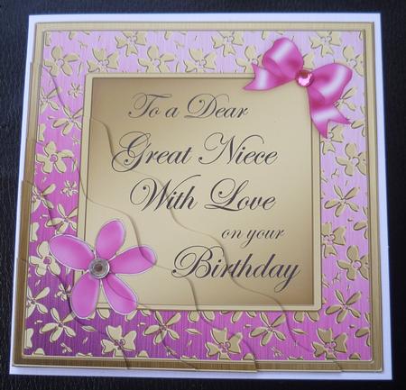 Floral Elegance Birthday Great Niece Wavy Corner Stacker by Charlie Angel