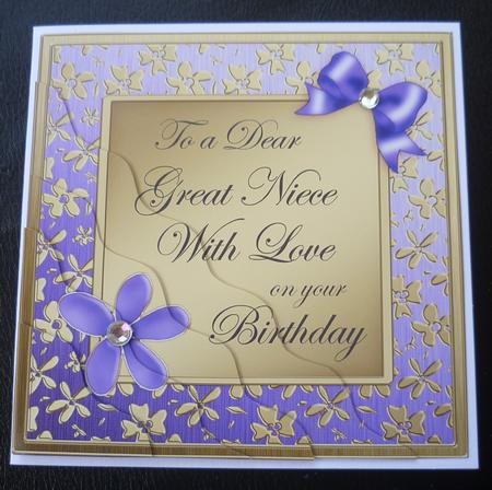 Floral Elegance Birthday Great Niece Wavy Corner Stacker by Charlie Angel
