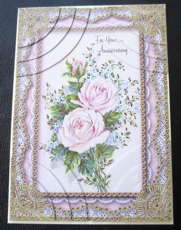 Anniversary Roses 7x5inch All 4 Corner Stacker Card Front by Charlie Angel