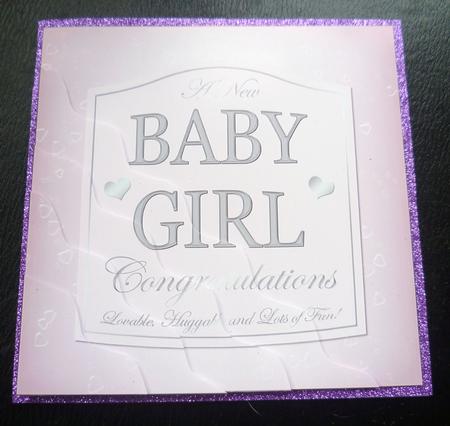 New Baby Girl Champers Label Wavy Corner Side Stacker by Charlie Angel