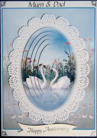 Swans and Lace Card Front with Pyramid Sheet 1 of 2 by Charlie Angel
