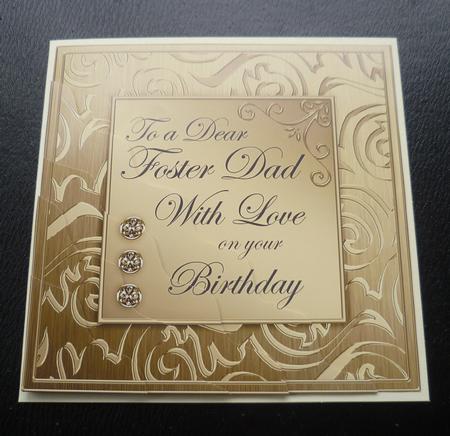 Elegant Metallic Birthday Foster Dad Wavy Corner Stacker by Charlie Angel