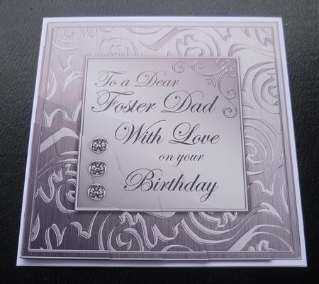 Elegant Metallic Birthday Foster Dad Wavy Corner Stacker by Charlie Angel