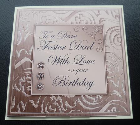 Elegant Metallic Birthday Foster Dad Wavy Corner Stacker by Charlie Angel
