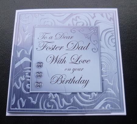 Elegant Metallic Birthday Foster Dad Wavy Corner Stacker by Charlie Angel