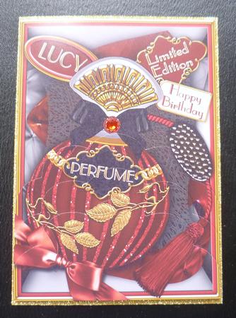 Burlesque Perfume Lucy 7x5in Scalloped Bottom Stacker by Charlie Angel