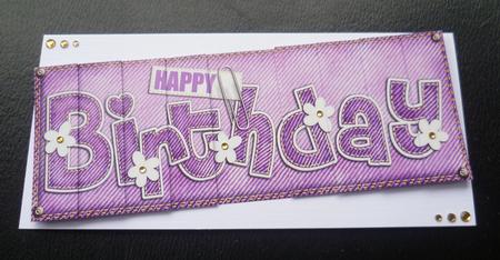 Dl Happy Birthday Denim N Daisies Felties Side Stacker Toppe by Charlie Angel