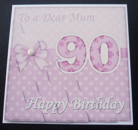 90th Birthday Mum Felties Wavy Corner Side Stacker Topper by Charlie Angel