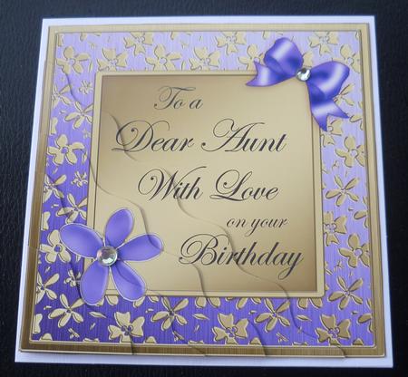 Floral Elegance Birthday Aunt Wavy Corner Stacker by Charlie Angel