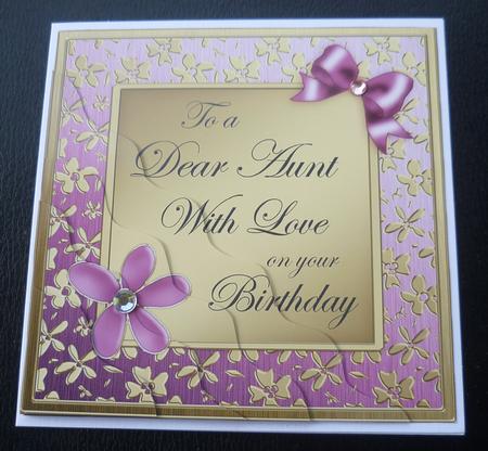 Floral Elegance Birthday Aunt Wavy Corner Stacker by Charlie Angel