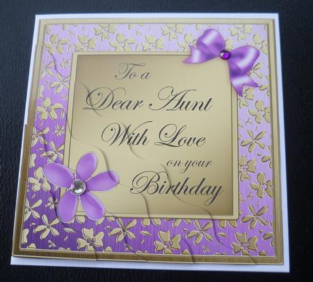 Floral Elegance Birthday Aunt Wavy Corner Stacker by Charlie Angel