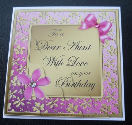Floral Elegance Birthday Aunt Wavy Corner Stacker by Charlie Angel