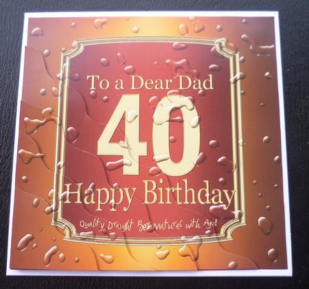 40th Birthday Dad Beer Label Wavy Corner Side Stacker Topper by Charlie Angel