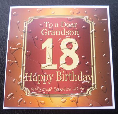 18th Birthday Grandson Beer Label Wavy Corner Side Stacker by Charlie Angel