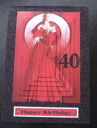 Art Deco Lady Rose (red) Pyramid by Charlie Angel