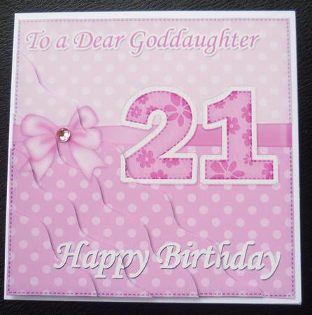 21st Birthday Goddaughter Felties Wavy Corner Side Stacker by Charlie Angel