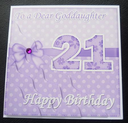 21st Birthday Goddaughter Felties Wavy Corner Side Stacker by Charlie Angel