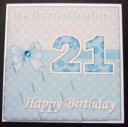 21st Birthday Goddaughter Felties Wavy Corner Side Stacker by Charlie Angel