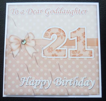 21st Birthday Goddaughter Felties Wavy Corner Side Stacker by Charlie Angel