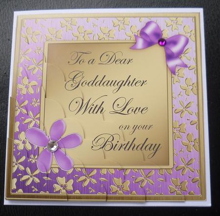 Floral Goddaughter Birthday Scallop Corner Side Stacker by Charlie Angel