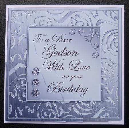 Elegant Metallic Birthday Godson Wavy Corner Stacker by Charlie Angel