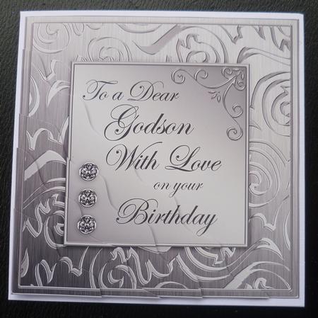Elegant Metallic Birthday Godson Wavy Corner Stacker by Charlie Angel