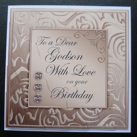 Elegant Metallic Birthday Godson Wavy Corner Stacker by Charlie Angel
