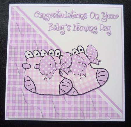 Baby's Naming Day Wavy Corner Side Stacker Topper by Charlie Angel