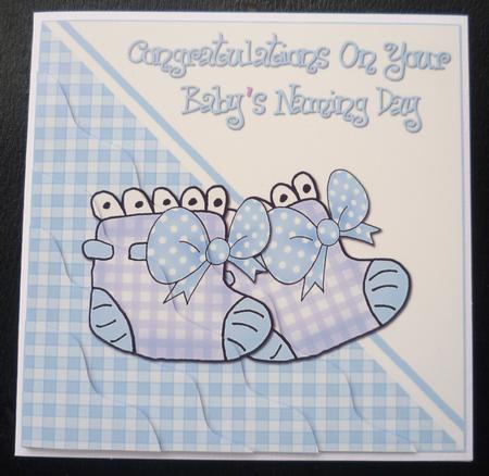 Baby's Naming Day Wavy Corner Side Stacker Topper by Charlie Angel