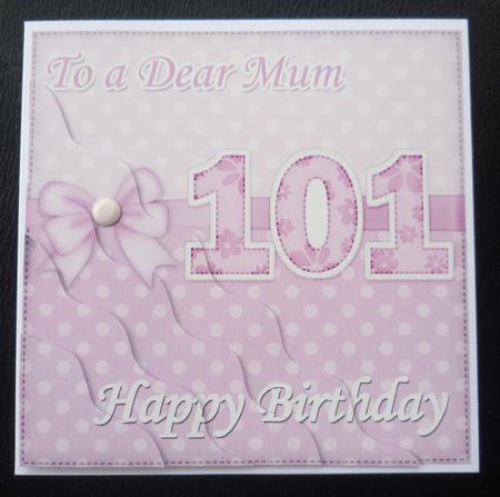 101st Birthday Mum Felties Wavy Corner Side Stacker Topper by Charlie Angel