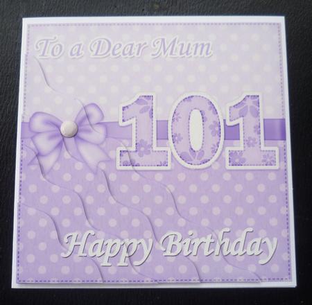 101st Birthday Mum Felties Wavy Corner Side Stacker Topper by Charlie Angel