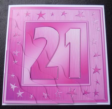 21st Bright Metallic Age Wavy Corner Side Stacker Topper by Charlie Angel