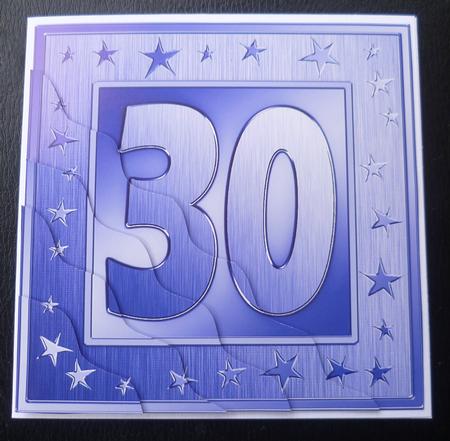30th Bright Metallic Age Wavy Corner Side Stacker Topper by Charlie Angel