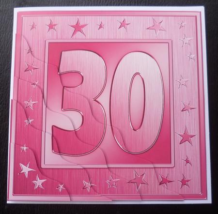 30th Bright Metallic Age Wavy Corner Side Stacker Topper by Charlie Angel